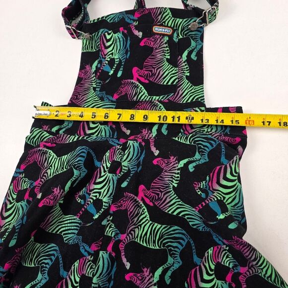 NWT Run and Fly Pinafore Dress Rainbow Zebra Print Flared Womens 12 Quirky Retro - Picture 6 of 11